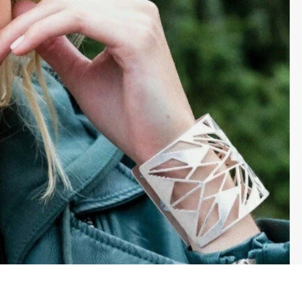 Park Lane "GALACTIC" Bracelet Silver Cuff Geometric Design Pretty! Festival Boho